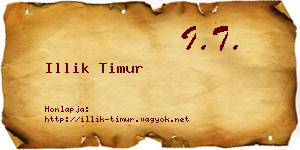 Illik Timur névjegykártya